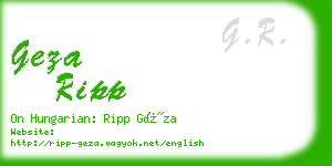 geza ripp business card